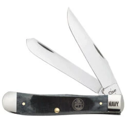 Case 17716 US Navy Trapper, Sawcut Jigged Gray Bone Handle (6254 SS)