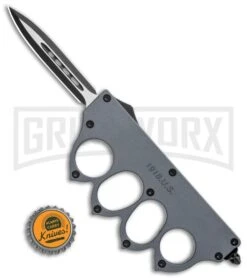 Atomic 1918 Gray OTF Automatic Knuckle Knife - Dagger Two-Tone -Hot Sale Knife Store 1918 Gray OTF Auto Knuckle Knife Dagger TT GX 36283 jr bottlecap large