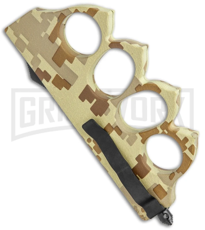 1918 Tan Digital Camo OTF Automatic Knuckle Knife - Dagger Two-Tone 3 1918 Tan Digital Camo OTF Automatic Knuckle Knife - Dagger Two-Tone - Image 3