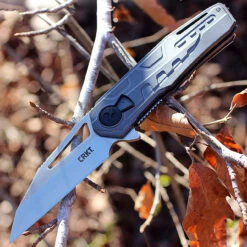 CRKT 5040 Raikiri Dew Hara Field Strip Linerlock, 3.75 In Whancliff Plain Blade, Cold Forged Aluminum Handle