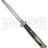 A.G.A. Campolin 18" Brazilian Horn/Brass Italian Stiletto Auto Knife - Bayonet