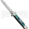 A.G.A. Campolin 9" Maltese Cross Abalone Stiletto Automatic Knife - Bayo Satin