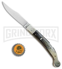 AGA Campolin Sahara Dark Horn Italian Stiletto Automatic Knife - Mirror Plain -Hot Sale Knife Store AGA Campolin 9in Shara Italian Stiletto LB Dark Horn Mirror BHQ 74050 jr bottlecap large