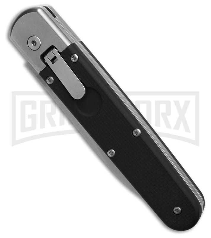 AGA Campolin Baron Black G-10 Automatic Knife - Stonewash Plain 2 AGA Campolin Baron Black G-10 Automatic Knife - Stonewash Plain - Image 2