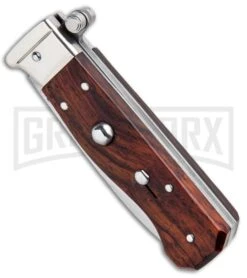 AGA Campolin Piccolo Cocobolo Italian Automatic Knife - Satin Plain -Hot Sale Knife Store AGA Campolin Piccolo Italian Stiletto Auto Cococbolo Satin BHQ 92867 jr spine large