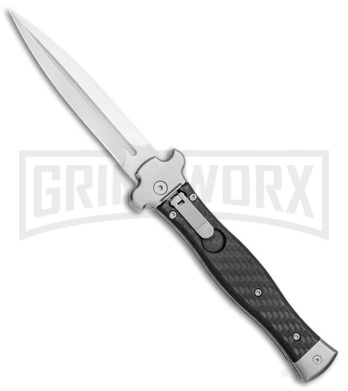 AGA Campolin Zero Carbon Fiber Leverlock Automatic Knife - Dagger Satin Plain 1 AGA Campolin Zero Carbon Fiber Leverlock Automatic Knife - Dagger Satin Plain