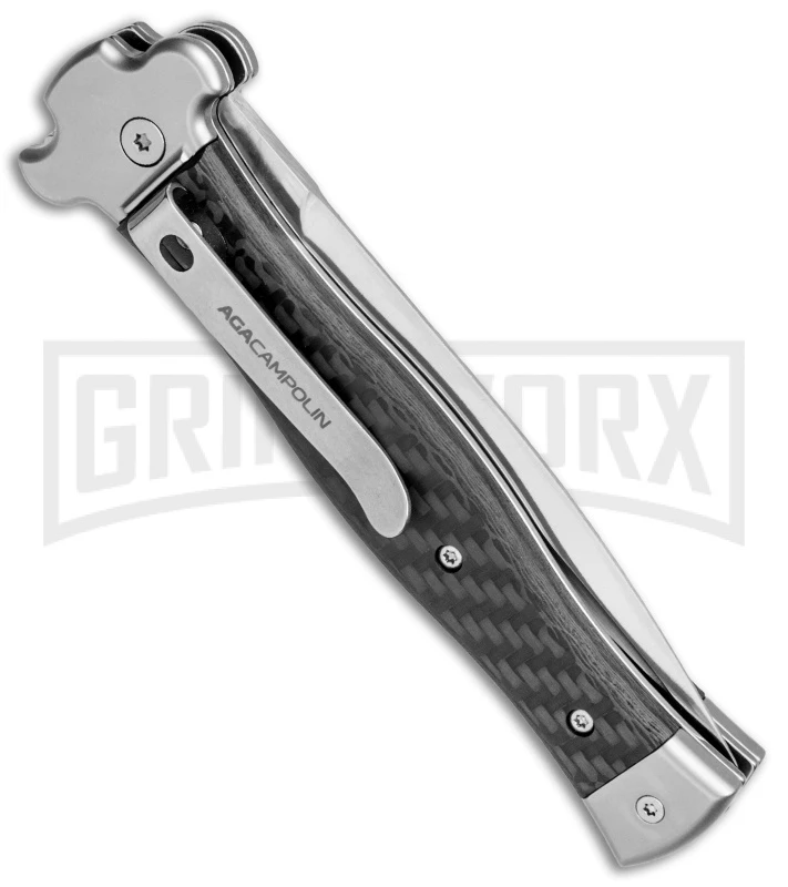 AGA Campolin Zero Carbon Fiber Leverlock Automatic Knife - Dagger Satin Plain 3 AGA Campolin Zero Carbon Fiber Leverlock Automatic Knife - Dagger Satin Plain - Image 3