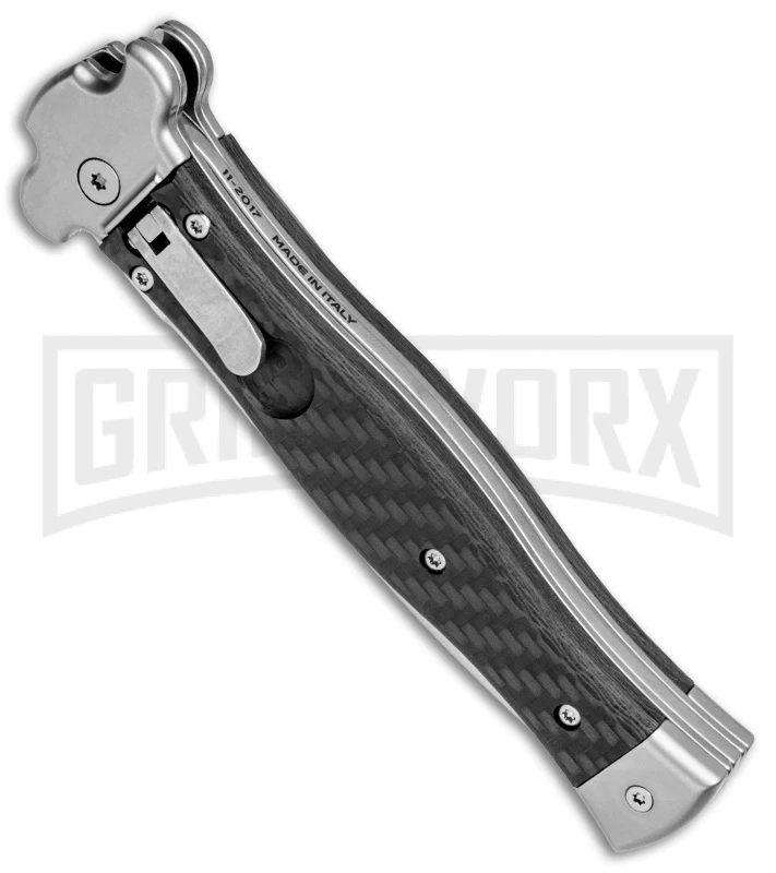 AGA Campolin Zero Carbon Fiber Leverlock Automatic Knife - Dagger Satin Plain 2 AGA Campolin Zero Carbon Fiber Leverlock Automatic Knife - Dagger Satin Plain - Image 2