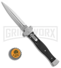 AGA Campolin Zero Black G-10 Leverlock Automatic Knife - Dagger Stonewash Plain 7 AGA Campolin Zero Black G-10 Leverlock Automatic Knife - Dagger Stonewash Plain -Hot Sale Knife Store AGA Campolin Zero Dagger black G10 sw BHQ 74034 er bottlecap large