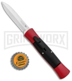 AKC 007 Concord Red/Black OTF Automatic Knife - Dagger Satin -Hot Sale Knife Store AKC 007 Concord OTF Red Satin Dagger GX 30498 jr bottlecap large