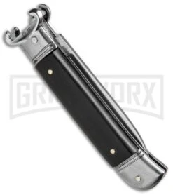 AKC 8" Shot Shell Puller Lever Lock Ebony Wood Automatic Knife - Flat Plain -Hot Sale Knife Store AKC 8in Shot Puller LL Ebony Wood BP 19888 jr side large