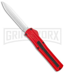 AKC F-20 Red D/A OTF Automatic Knife - Satin Plain