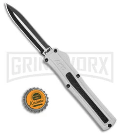 AKC F-20 White Aluminum D/A Dagger OTF Automatic Knife - Two Tone Plain 7 AKC F-20 White Aluminum D/A Dagger OTF Automatic Knife - Two Tone Plain -Hot Sale Knife Store AKC F 20 DA Dagger OTF Auto White Aluminum TT BHQ 179206 jr bottlecap large