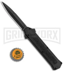 AKC F-16 Black Inlay D/A OTF Automatic Knife - Bayo Black Plain -Hot Sale Knife Store AKC F DA Bayo OTF Black Inlay Black BHQ 83219 jr bottlecap large