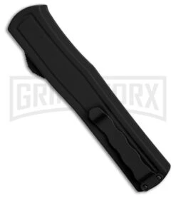 AKC F-20 D/A Dagger Black Aluminum OTF Automatic Knife - Two Tone Plain -Hot Sale Knife Store AKC F20 DA Dagger OTF AK Black Alum 3in Two Tone BHQ 178763 td side large