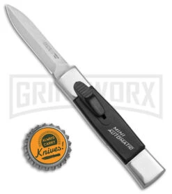 AKC Minion Concord Polish/Black OTF Automatic Knife - Satin Dagger -Hot Sale Knife Store AKC Minion Concord Polish Black OTF Auto Satin Dagger GX 41033 jr bottlecap large