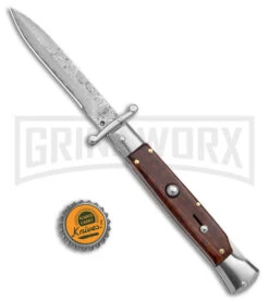 AKC Swinguard 9" Snakewood (Damascus Bayonet Blade) 7 AKC Swinguard 9" Snakewood (Damascus Bayonet Blade) -Hot Sale Knife Store AKC Swinguard 9in Snakewood Damascus Bayo GX 4274 jr bottlecap large