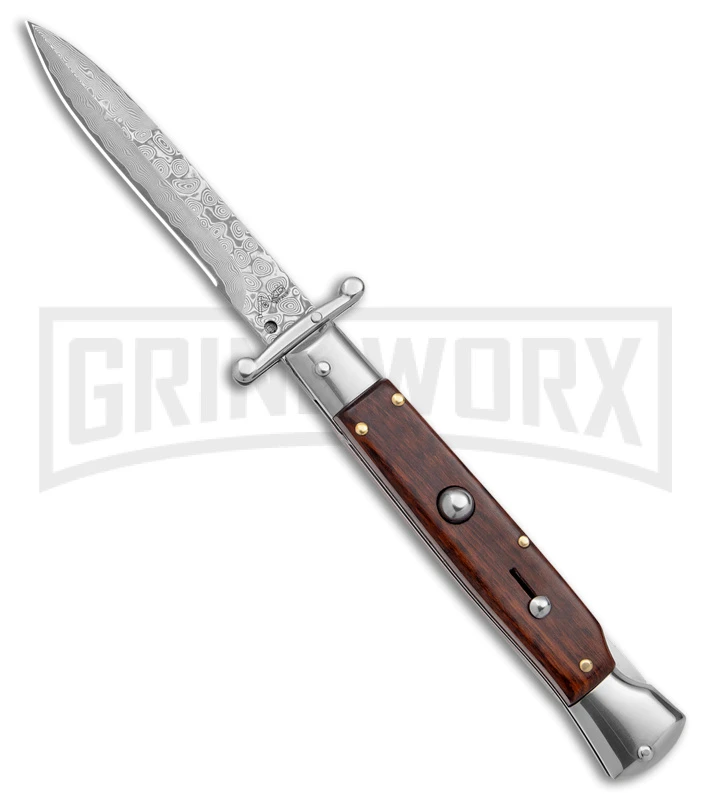 AKC Swinguard 9" Snakewood (Damascus Bayonet Blade) 1 AKC Swinguard 9" Snakewood (Damascus Bayonet Blade)