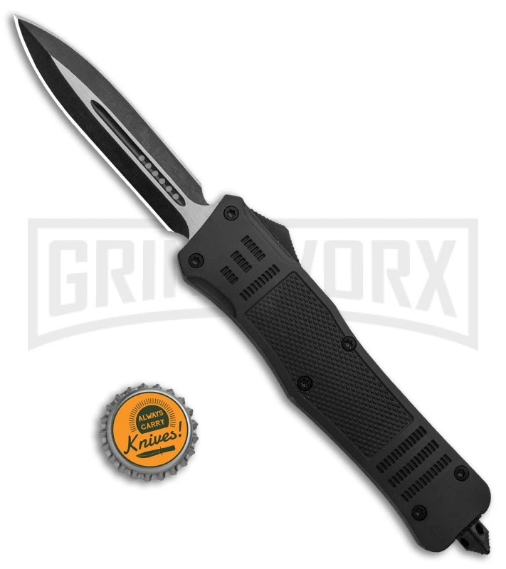 Atomic Defender Large OTF Automatic Knife Black - Two Tone Dagger 5 Atomic Defender Large OTF Automatic Knife Black - Two Tone Dagger - Image 5