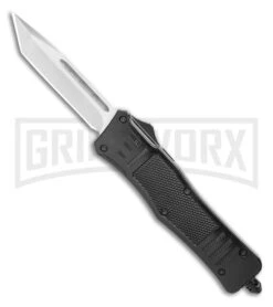 Atomic Defender Medium OTF Automatic Knife Black - Satin Tanto