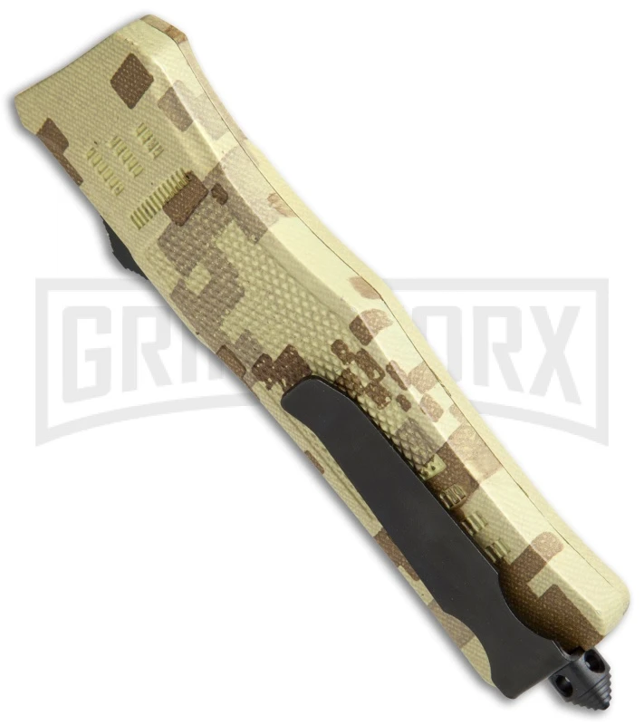 Atomic Defender Large OTF Automatic Knife Tan Digi Camo - Two Tone Recurve Tanto 3 Atomic Defender Large OTF Automatic Knife Tan Digi Camo - Two Tone Recurve Tanto - Image 3