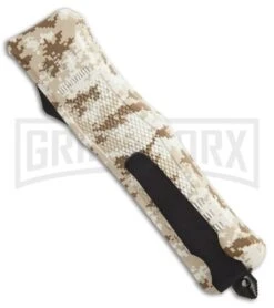 Atomic Defender Large OTF Automatic Knife Sand Digi Camo - Two Tone Dagger -Hot Sale Knife Store Atomic Defender dagger tan camo two tone plain BP 19369 er side large
