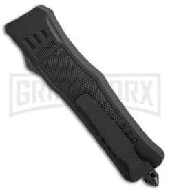 Atomic Defender Large OTF Automatic Knife Black - Serr Two Tone Drop Point -Hot Sale Knife Store Atomic Defender drop point black two tone serr BP 19353 er side large