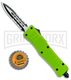 Atomic Defender Mini OTF Automatic Knife Zombie Green - Serr Two Tone Dagger 9 Atomic Defender Mini OTF Automatic Knife Zombie Green - Serr Two Tone Dagger -Hot Sale Knife Store Atomic Mini Defender Bright Green OTF Auto Black Dagger Serr GX 33965 jr bottlecap large