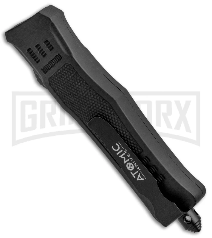 Atomic Defender Mini OTF Automatic Knife Black - Serr Two Tone Drop Point 3 Atomic Defender Mini OTF Automatic Knife Black - Serr Two Tone Drop Point - Image 3