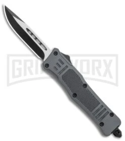 Atomic Defender Mini OTF Automatic Knife Gray - Two Tone Drop Point