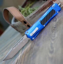 CobraTec Knives BLUKCTNS Blue King Cobra, 4" D2 Steel Tanto Blade, Anodized Aviation Aluminum Handle