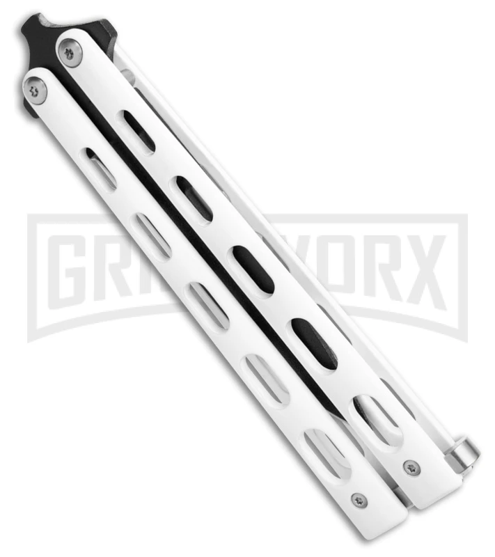 Bear & Son 115W White Butterfly Knife - Black Plain 4TH18 2 Bear & Son 115W White Butterfly Knife - Black Plain 4TH18 - Image 2