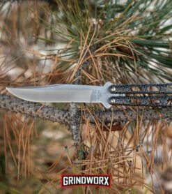 Bear & Son Knives Silver Speckle 114 Balisong Butterfly Knife - Satin Plain -Hot Sale Knife Store Bear and Son 114 Butterfly Balison Silver Speckle BHQ 0365 jr large