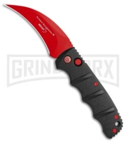 Boker Kalashnikov Black Widow Automatic Knife - Hawkbill Red Plain