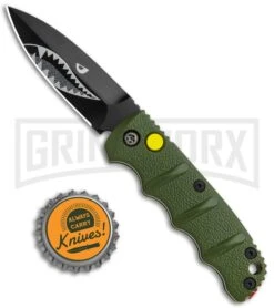 Boker Mini Kalashnikov Warhawk Automatic Knife Green - D2 Black Plain -Hot Sale Knife Store Boker Mini Warhawk Kalashnikov Auto Dagger Green Black BHQ 113923 jr bottlecap large