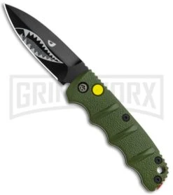 Boker Mini Kalashnikov Warhawk Automatic Knife Green - D2 Black Plain