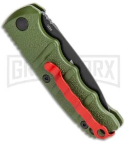 Boker Mini Kalashnikov Warhawk Automatic Knife Green - D2 Black Plain -Hot Sale Knife Store Boker Mini Warhawk Kalashnikov Auto Dagger Green Black BHQ 113923 jr side large