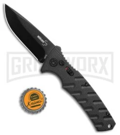 Boker Plus Strike Automatic Knife - Drop Point Black Plain -Hot Sale Knife Store Boker Plus Strike Bowie Auto Black 01BO433NSOI BHQ 97031 jr bottlecap large