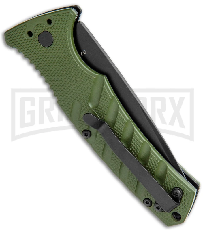 Boker Plus Strike OD Green Automatic Knife - Drop Point Black Plain 3 Boker Plus Strike OD Green Automatic Knife - Drop Point Black Plain - Image 3