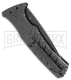 Boker Plus Strike Automatic Knife - Tanto Black Serrated -Hot Sale Knife Store Boker Plus Strike Tanto Automatic Knife 3.25 Black Serr 01BO401N LS Side large