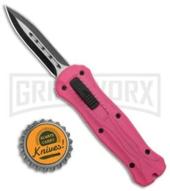 Coffin Blaster 2.0 Textured Pink/Black DA/OTF Automatic Knife - Black Plain -Hot Sale Knife Store Coffin Blaster 2.0 Textured Pink Black DA OTF Auto TT Dagger GX 37852 jr bottlecap large