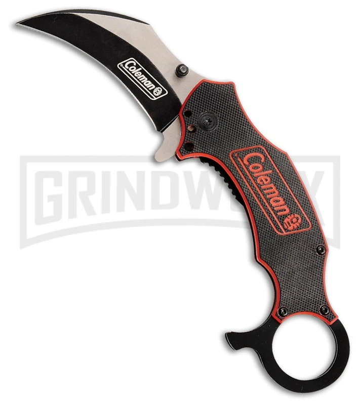 Coleman Raptor Talon Red G-10 Spring Assisted Karambit Knife - Two-Tone Plain 1 Coleman Raptor Talon Red G-10 Spring Assisted Karambit Knife - Two-Tone Plain