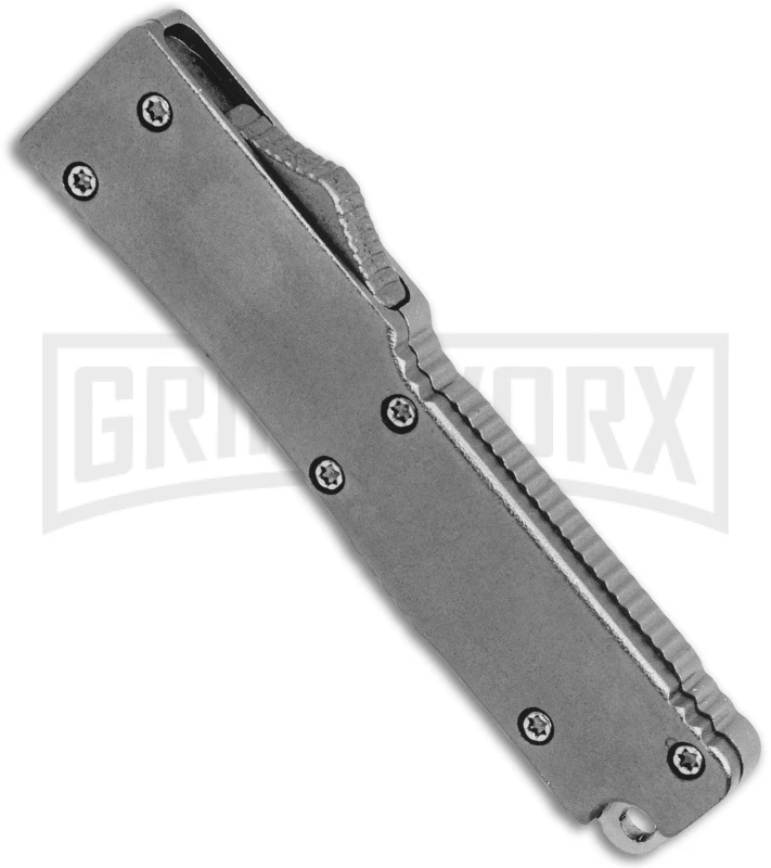 Firecracker Mini Gray HL D/A OTF Automatic Knife - Bead Blast Plain 2 Firecracker Mini Gray HL D/A OTF Automatic Knife - Bead Blast Plain - Image 2