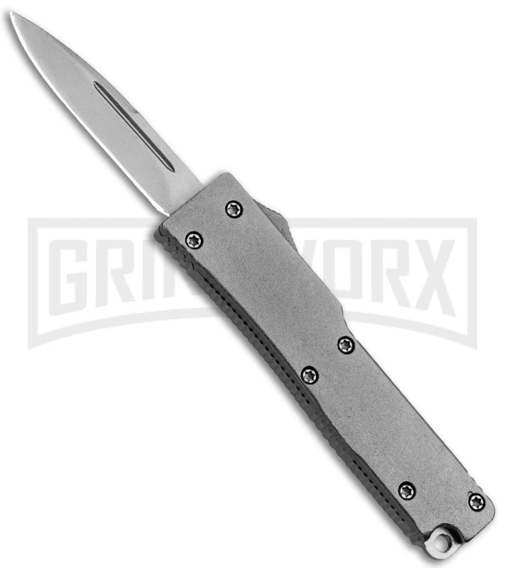 Firecracker Mini Gray HL D/A OTF Automatic Knife - Bead Blast Plain 1 Firecracker Mini Gray HL D/A OTF Automatic Knife - Bead Blast Plain