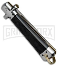 Gimel Bargeon Medium French Stiletto Black Automatic Knife - Polish Plain 5 Gimel Bargeon Medium French Stiletto Black Automatic Knife - Polish Plain -Hot Sale Knife Store Gimel Bargeon Medium French Stiletto Black BP 19228 jr side large