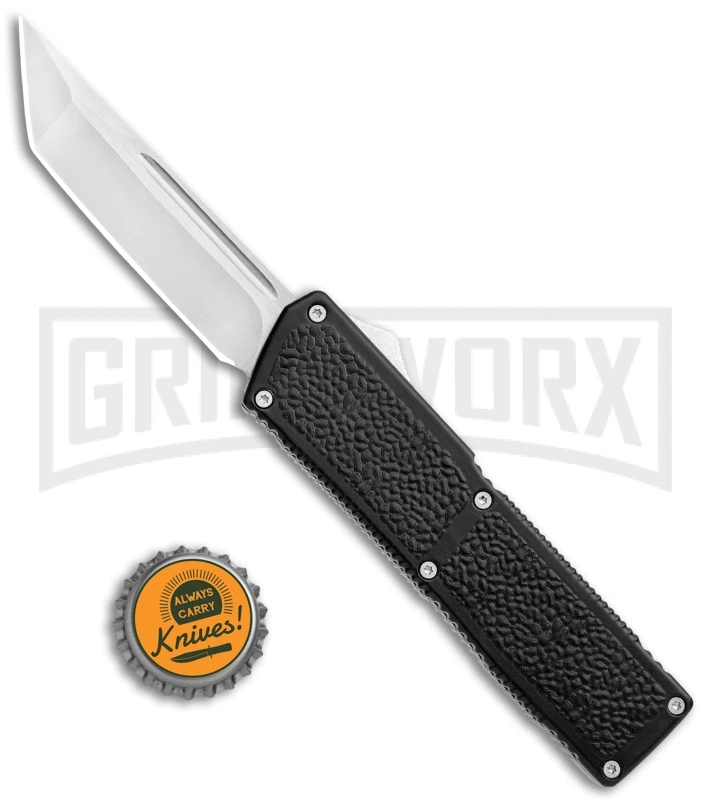 Lightning Elite Black D/A OTF Automatic Knife - Tanto Satin Plain 4 Lightning Elite Black D/A OTF Automatic Knife - Tanto Satin Plain - Image 4