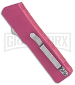 Lightning Pink D/A OTF Automatic Knife - Two-Tone Dagger Serrated -Hot Sale Knife Store Lightning Pink DA OTF Auto TT Dagger GX 30818 jr side large