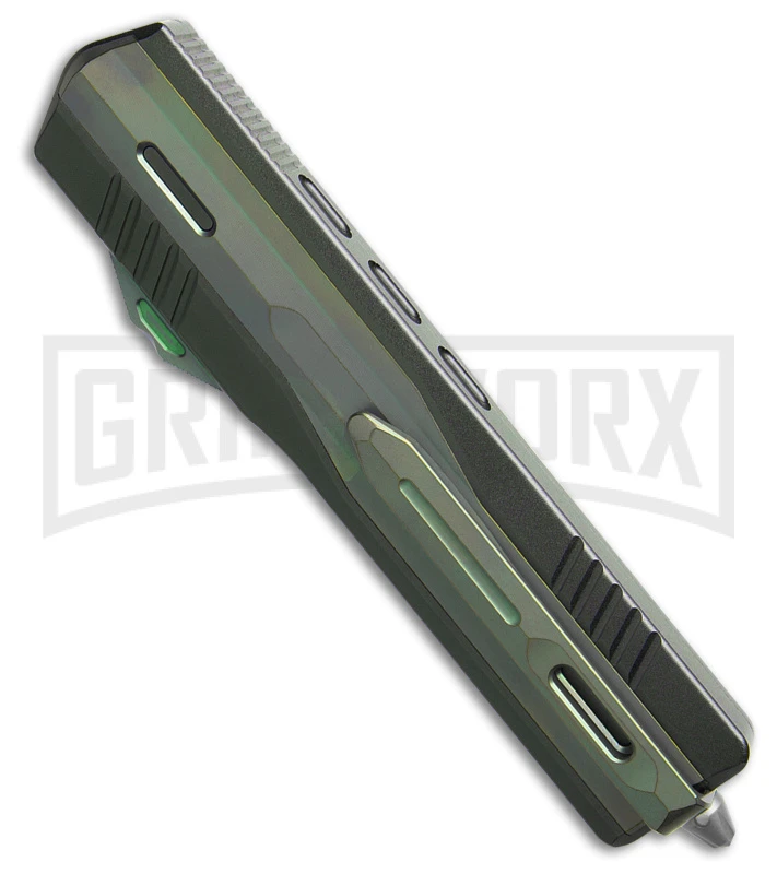 No Limit Night Stalker II Green D/E OTF Automatic Knife - Satin Plain M390 3 No Limit Night Stalker II Green D/E OTF Automatic Knife - Satin Plain M390 - Image 3