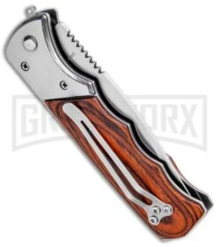 Super Knife Dingo Rosewood Automatic Knife - Satin Serr -Hot Sale Knife Store Super Knife Dingo Rosewood Auto Satin Serr GA623WSL GX 33498 jr side large