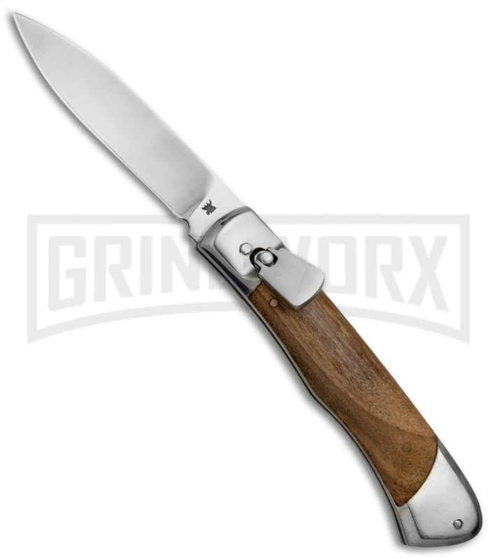 Zlatoust Russian Lever Lock Automatic Knife - Satin Plain 1 Zlatoust Russian Lever Lock Automatic Knife - Satin Plain